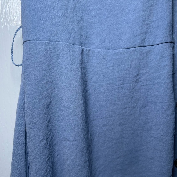 Lucky Brand Women’s Flutter Cap Sleeve Button Front Blue Midi Dress Size Large - Picture 11 of 13